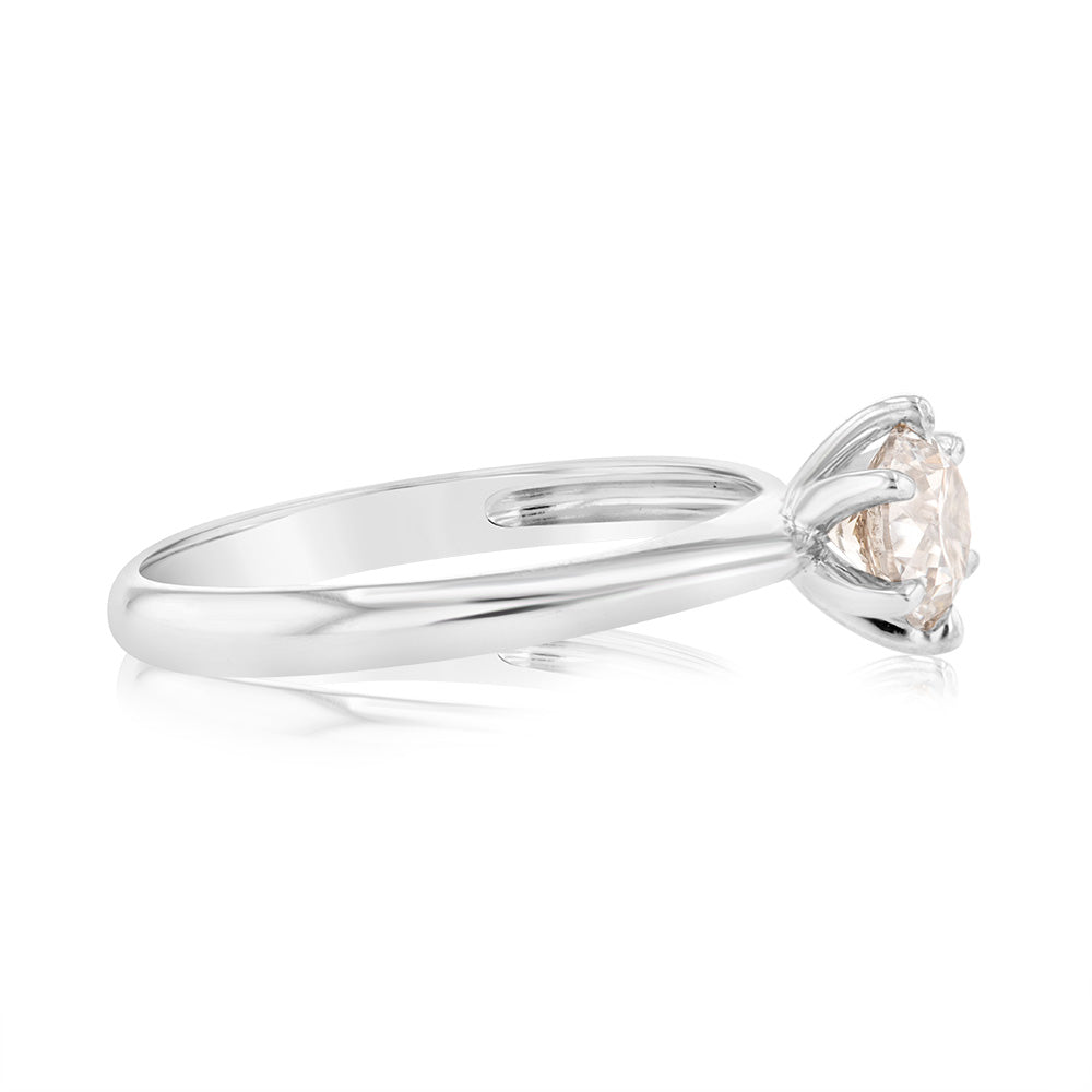 1 Carat Australian Diamond Solitaire Ring in 9ct White Gold - Perfect for Engagement, Wedding & Anniversary Gifts
