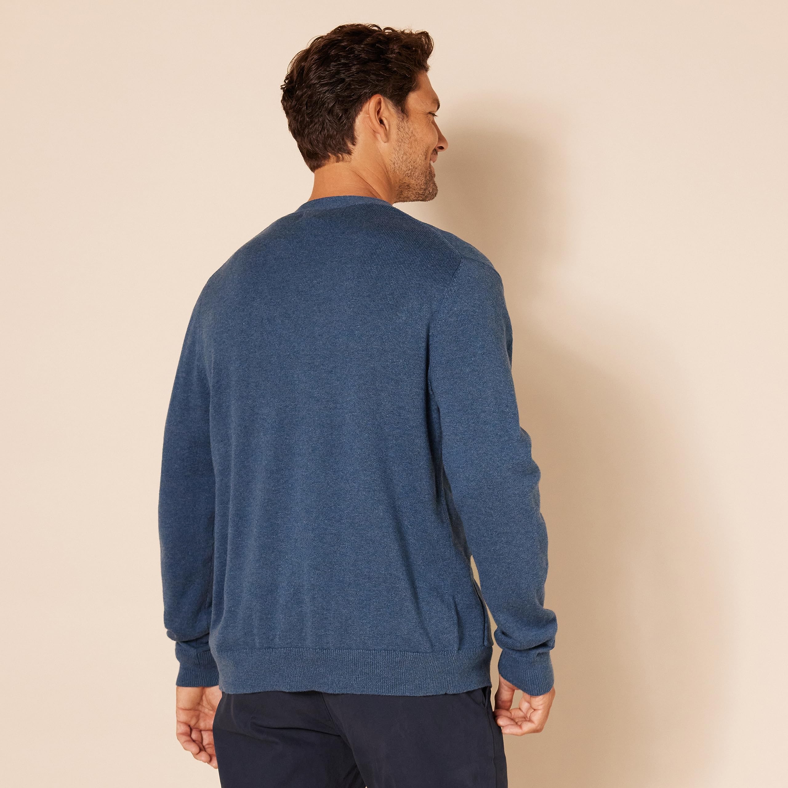 Amazon Essentials Men's Cotton Cardigan Sweater - Soft Casual Knit Pullover for Fall & Winter - Perfect for Office, Lounge & Outdoor Wear