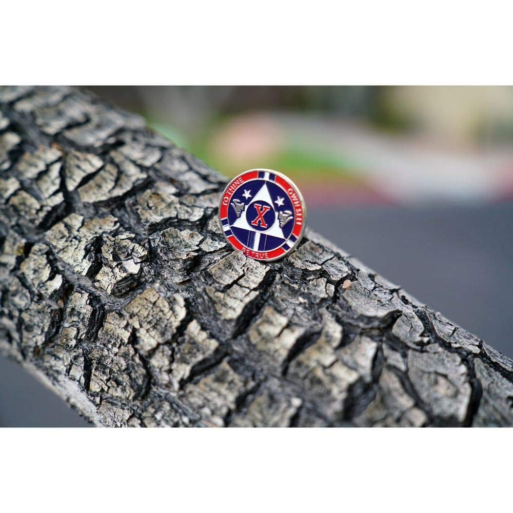 Red and Blue Double Patriot AA Medallion with Coin Capsule - Alcoholics Anonymous 1-50 Year Recovery Chip | MyRecoveryStore | Perfect for AA Meetings, Sobriety Milestones & 12-Step Program Gifts