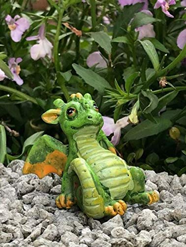 Miniature Fairy Garden Accessories & Figurines - Cute Dragonville Relaxing Dragon Statue for Home, Garden, Yard Decor | Perfect for DIY Fairy Gardens, Terrariums & Outdoor Landscaping