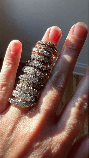 1.25 Carat Antique Old Mine Cut Diamond Five Stone Band Ring - 18k Gold Victorian Style Jewelry for Women - Perfect for Weddings, Anniversaries & Special Occasions