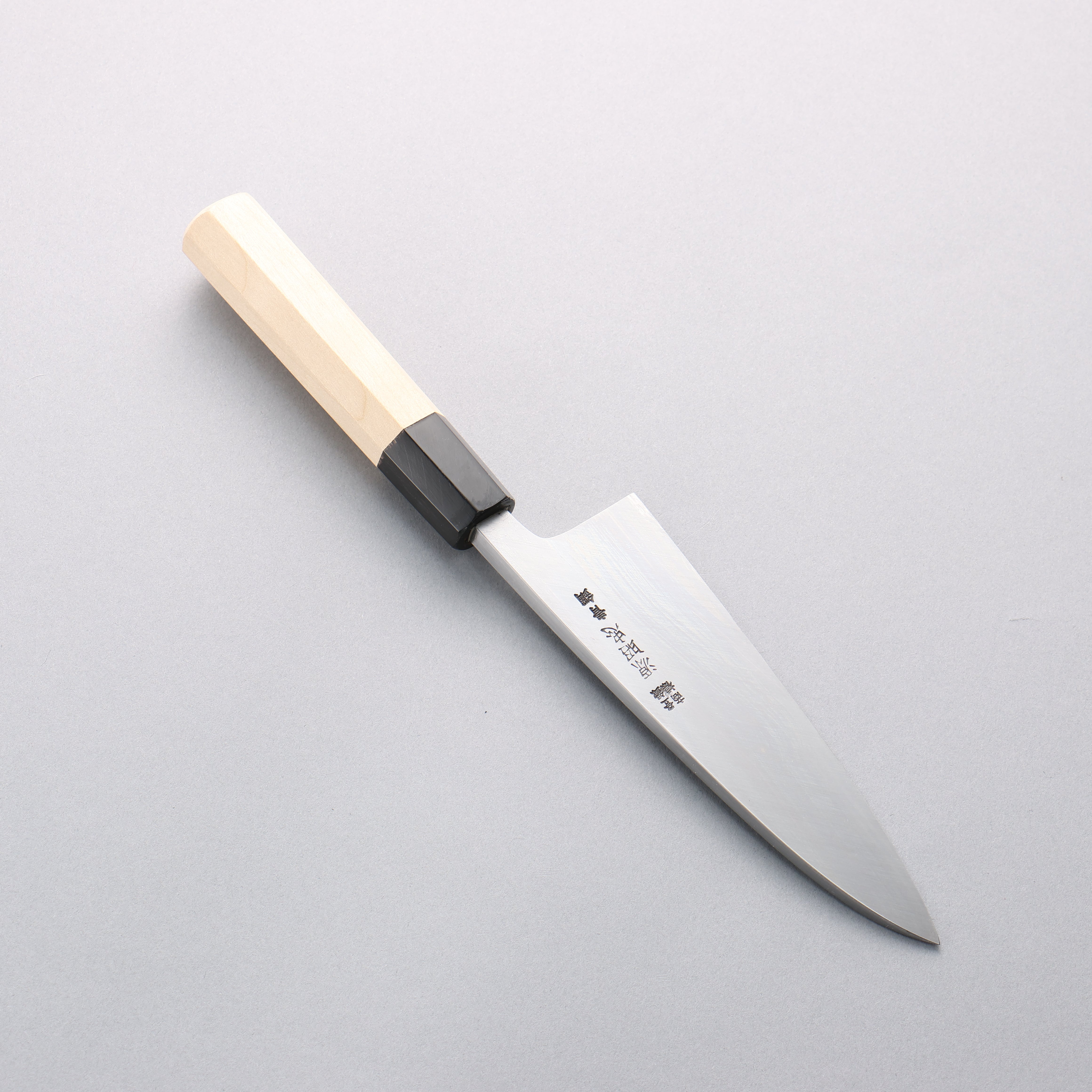 Premium Blue Steel No.2 Japanese Utility Knife 150mm - Magnolia Wood Handle with Water Buffalo Horn Ferrule - Perfect for Sushi, Vegetables & Precision Kitchen Tasks