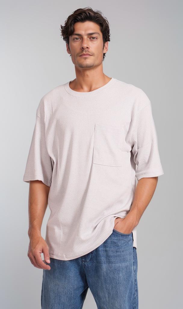 Wayvile Pocket T-Shirt for Men - Soft Cotton Casual Tee in Beige | Perfect for Everyday Wear, Outings & Relaxing