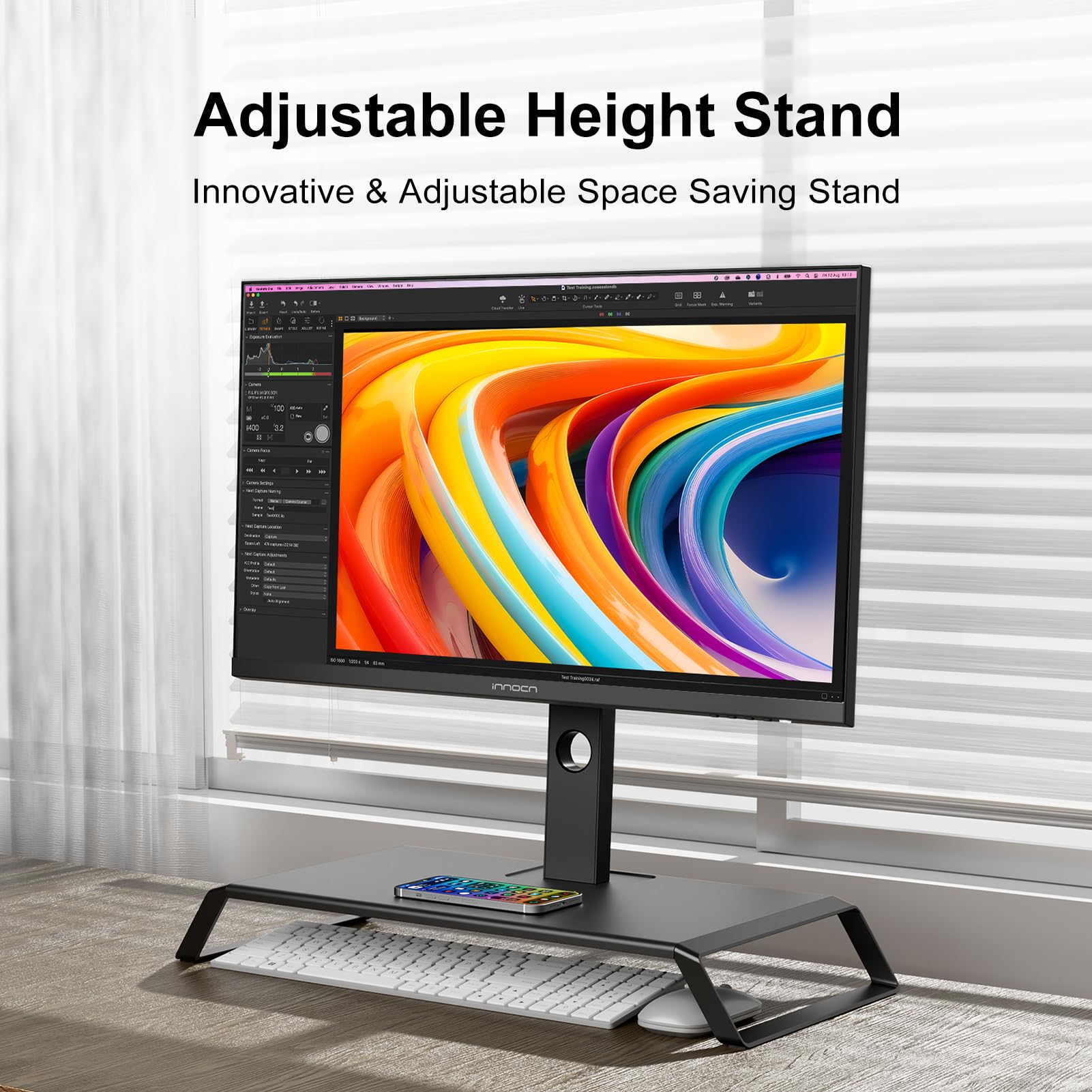 INNOCN 27 Inch 4K UHD Computer Monitor - 3840x2160 IPS LCD Display with USB-C, DP & HDMI Ports, 1.07B Colors, Built-in Speakers, Height Adjustable Stand (Black) - Perfect for Home Office, Gaming, and Graphic Design