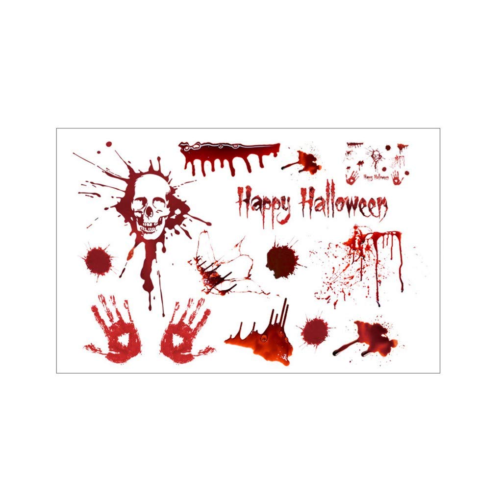 Scary Halloween Window Clings - Bloody Handprints & Kissing Crystals for Party Decor, Toilet Props, Christmas Ornaments | Spooky Home Decoration for Windows, Doors & Parties