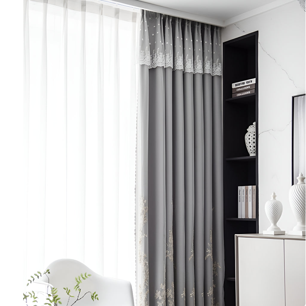 Aniya Two-Layer Room Darkening Blackout Custom Curtains - Thermal Insulated Window Drapes for Bedroom, Living Room & Nursery