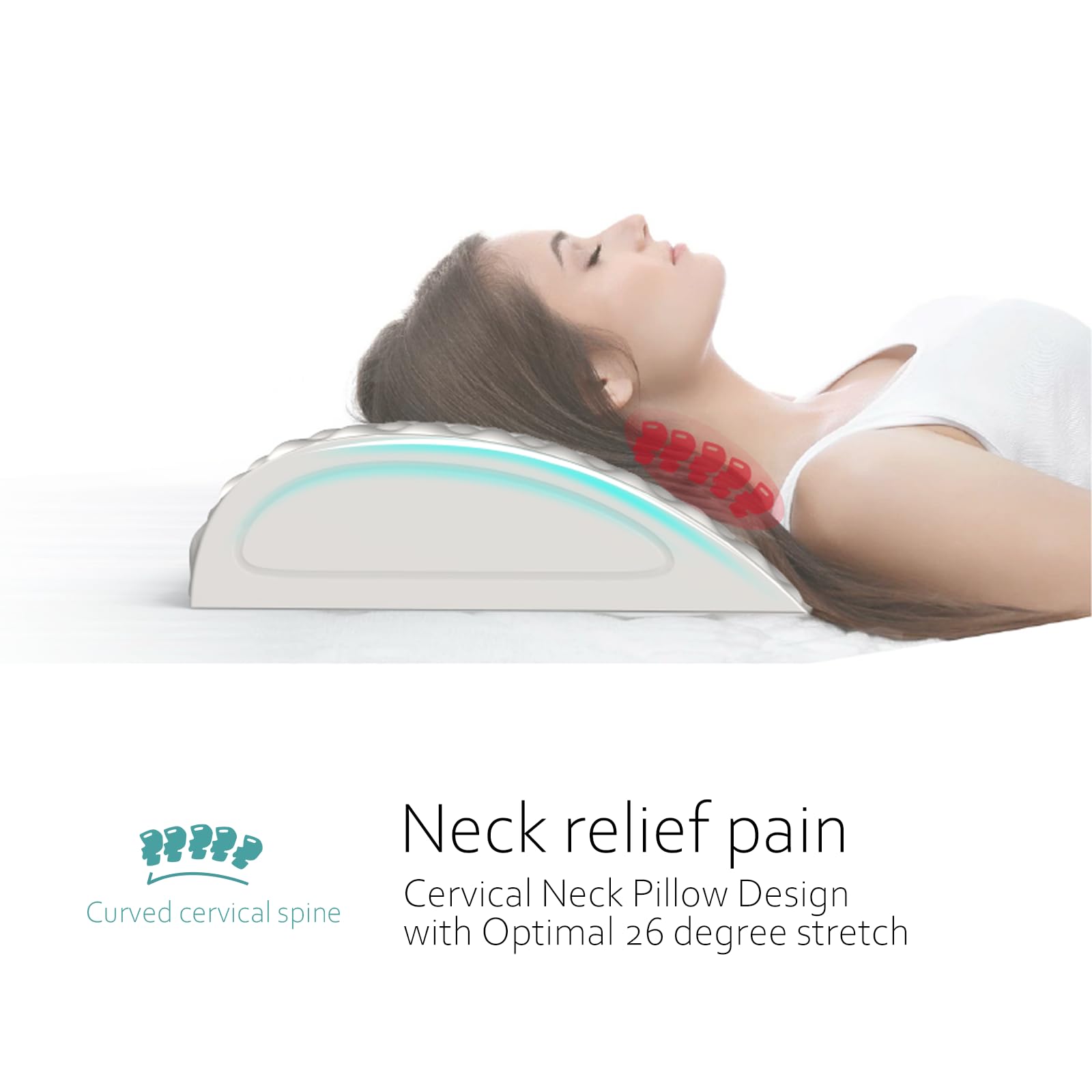 **Ergonomic Wedge Pillow for Back, Neck & Leg Pain Relief – Lumbar Support Pillow with Massage & Stretcher for Sciatica, Lower Back, Shoulder & Hip – Perfect for Sleeping, Post-Surgery Recovery & Physical Therapy**