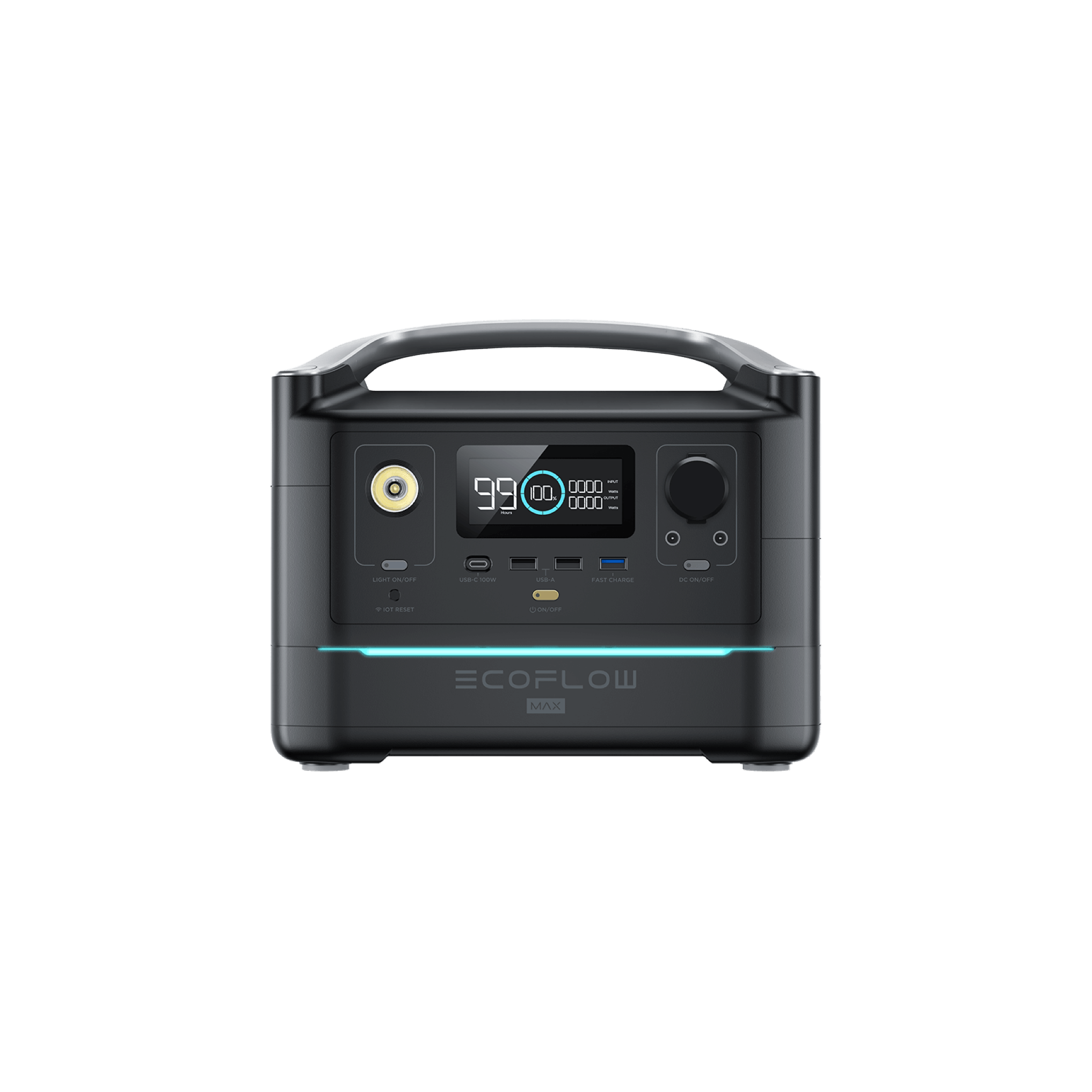 EcoFlow RIVER Max 500W Portable Power Station with 576Wh Capacity - Perfect for Camping, RV Trips, and Emergency Power Backup