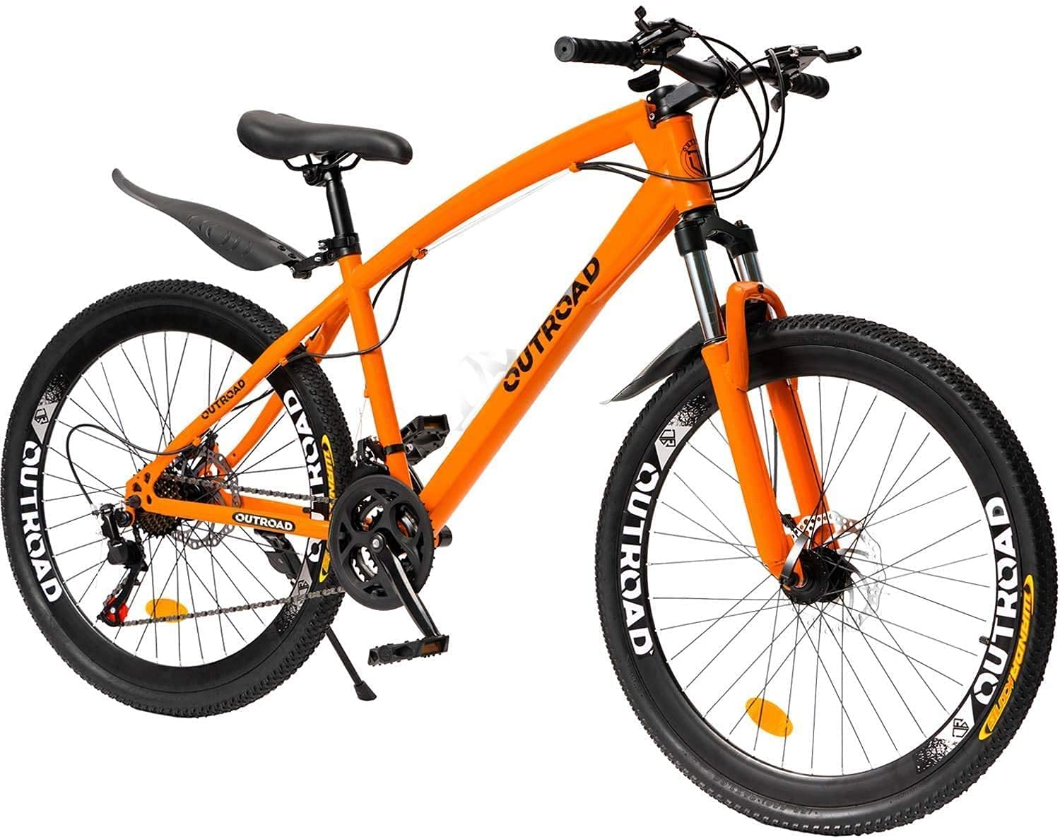 **Outroad Mountain Bike with Lock-Out Suspension Fork, 21-Speed Shimano Drivetrain, 26/27.5 Inch Wheels, Anti-Slip Tires – High-Carbon Steel/Aluminum Frame, Dual Disc Brakes – MTB Bicycle for Men, Women & Youth (Multiple Colors) – Perfect for Trail Riding, Commuting & Outdoor Adventures**