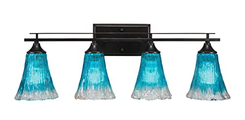 Uptowne 4-Light Bathroom Vanity Light Fixture - Dark Granite Finish (134-DG-725) | Modern Bathroom Lighting for Vanity, Mirror, and Sink Area