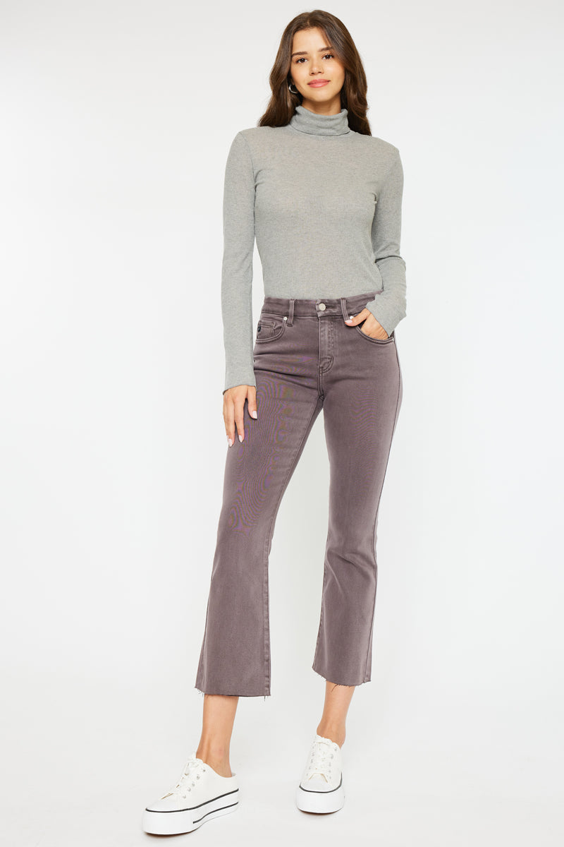 Perla High Rise Crop Bootcut Jeans for Women - Stretchy Denim Pants with Flared Legs | Perfect for Casual Outfits, Date Nights & Office Wear
