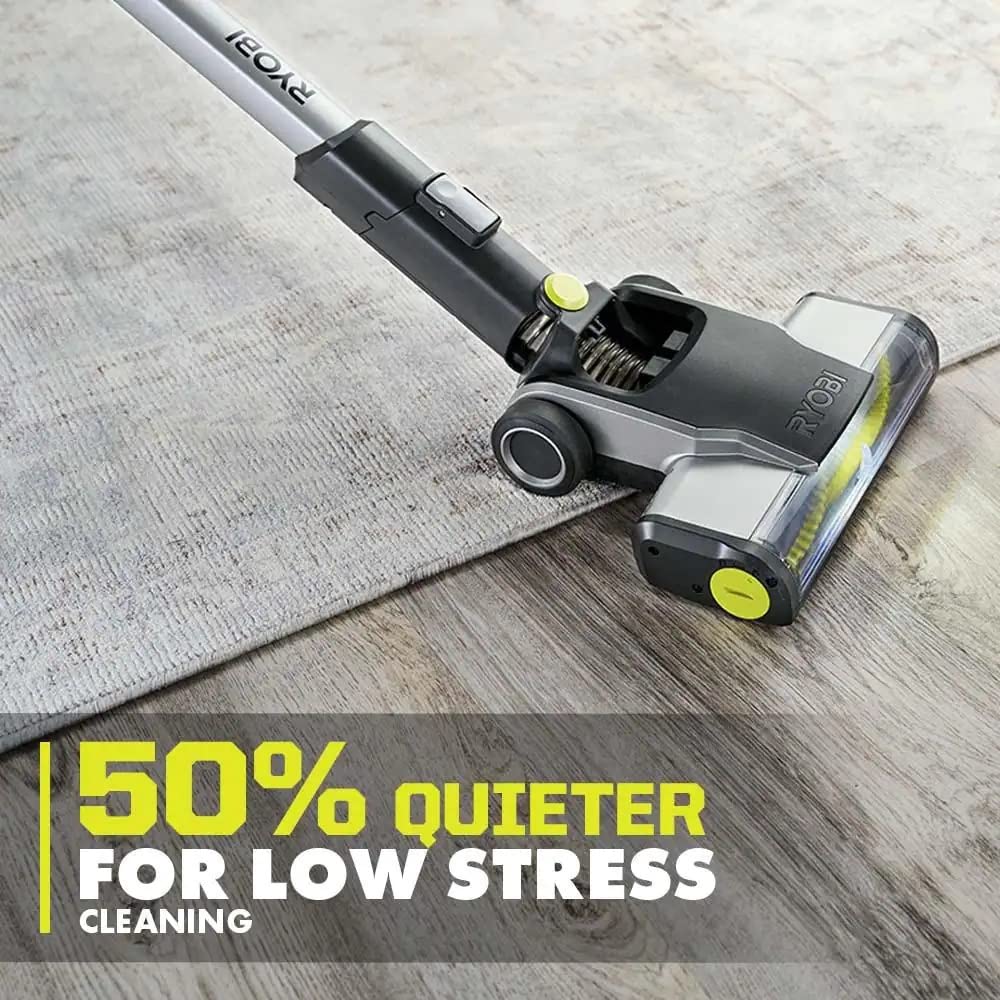 RYOBI ONE+ 18V Cordless Stick Vacuum Cleaner Kit with 4.0 Ah Battery & Charger - Lightweight Handheld Vac for Hard Floors, Carpets, Cars & Home Cleaning