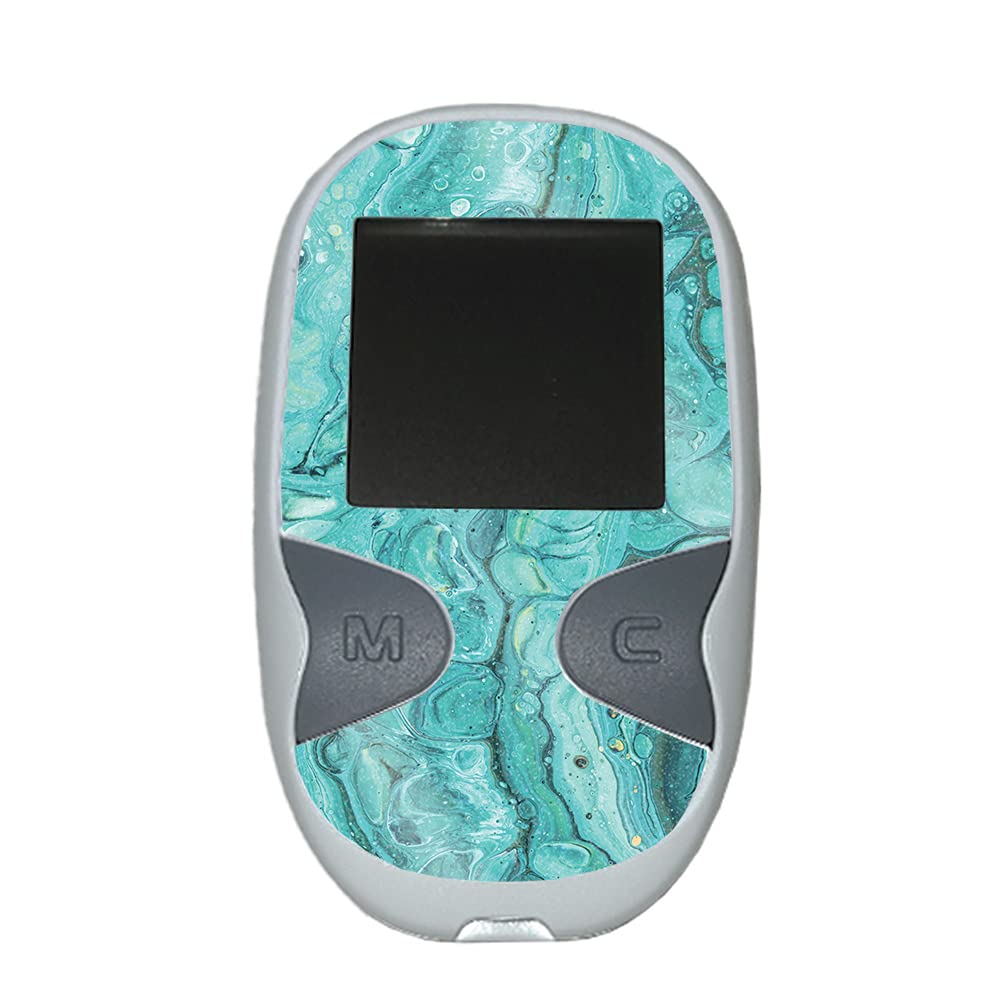 MightySkins Glossy Glitter Skin Cover for Care Touch Glucose Meter - Sea Limestone | Protective Durable High-Gloss Finish | Easy to Apply | Made in USA | Perfect for Diabetics & Daily Glucose Monitoring