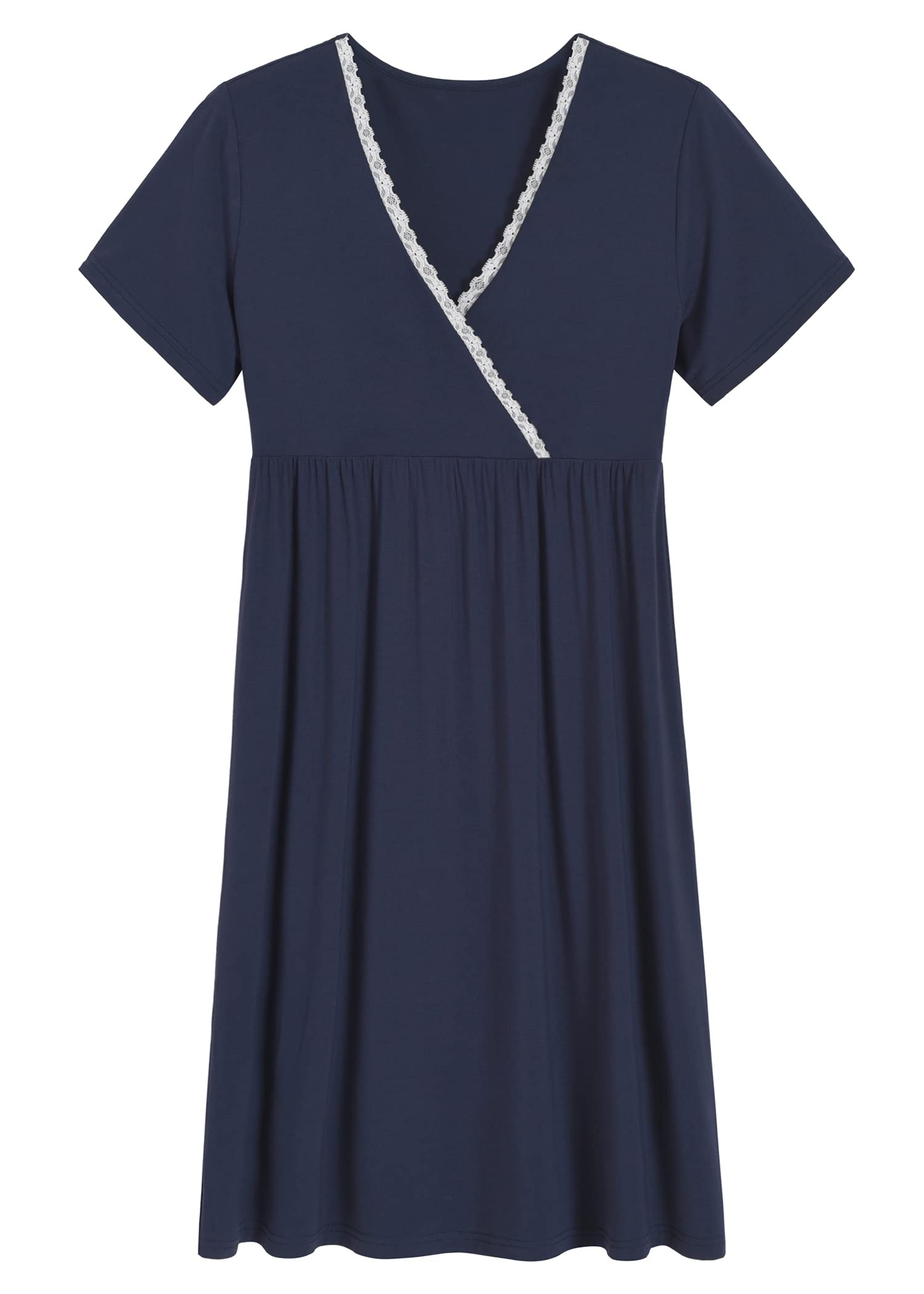 Comfortable Women's Bamboo Viscose Nursing Nightgown - Soft Breastfeeding Sleepwear for Moms | Perfect for Nighttime Nursing, Postpartum Recovery & Maternity Comfort