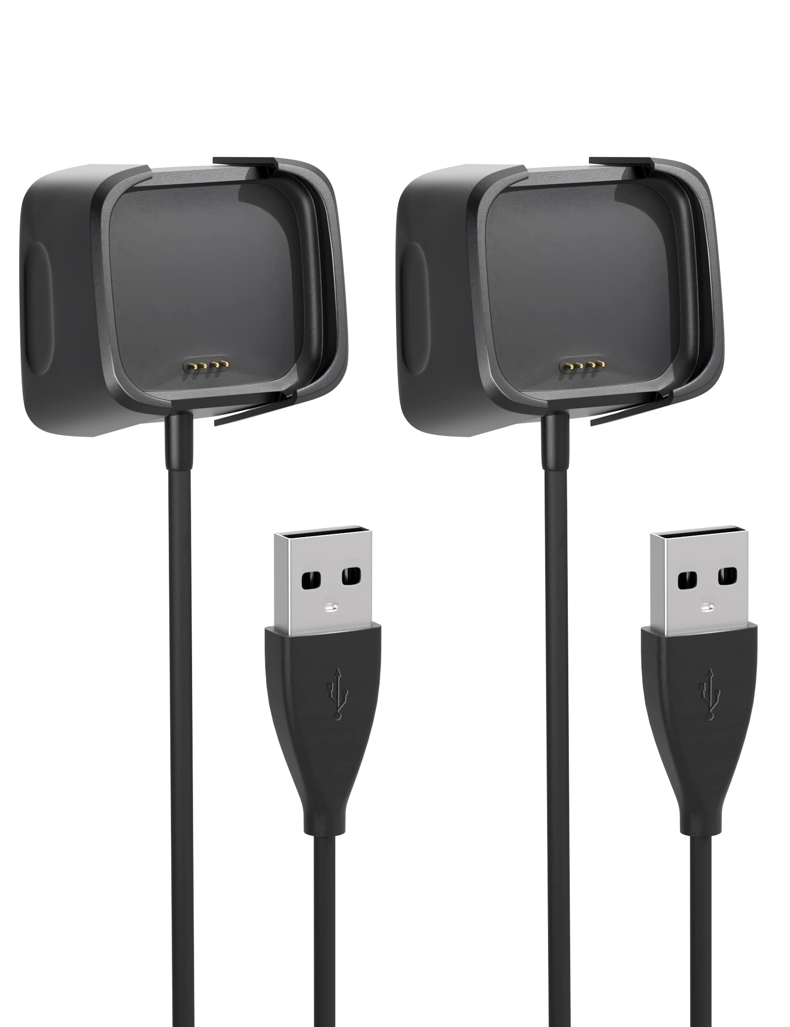 Sinoacc Fast Charging Cable for Fitbit Versa 2 - 3.3Ft USB Charger Dock Stand (2 Pack) - Replacement Charging Cable for Fitbit Versa 2 Smartwatch (Not Compatible with Versa/Versa SE/Versa Lite) - Perfect for Home, Office & Travel Use