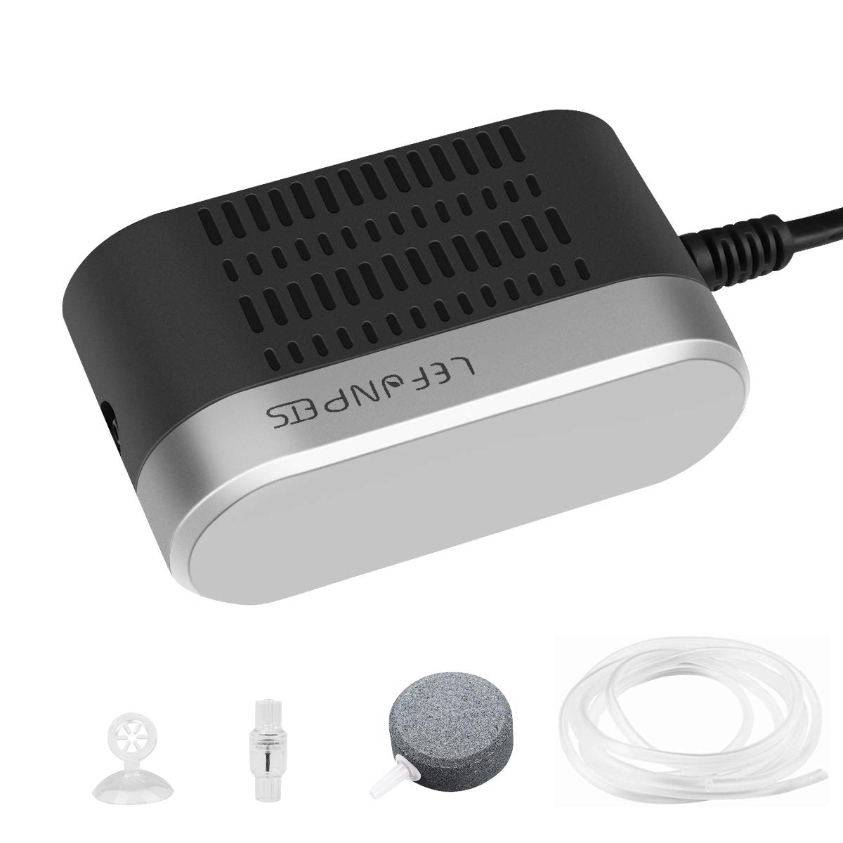 Lefunpets Aquarium Air Pump - 64 GPH Strong Air Flow Fish Tank Oxygen Pump (4000 ml/Min, 0.015MPa) with Air Stone & Silicone Tube - Ideal for 60 Gallon Tanks - Perfect for Home Aquariums, Fish Breeding, and Hydroponic Systems