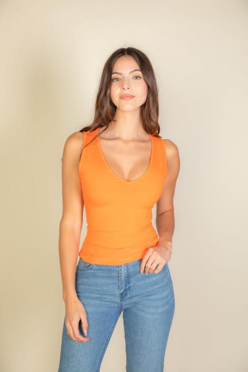 Stylish Ribbed V Neck Sleeveless Top for Women - Trendy Summer Casual Wear - Perfect for Beach, Party & Everyday Outfits