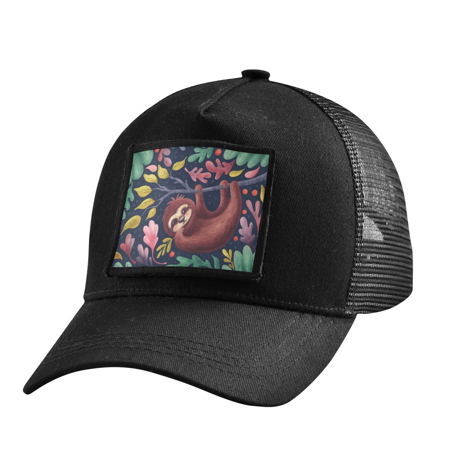 Cute Sloth Trucker Hat for Men & Women - Adjustable Snapback Baseball Cap with Fitted Strap - Dad Hat for Outdoor, Camping & Casual Wear