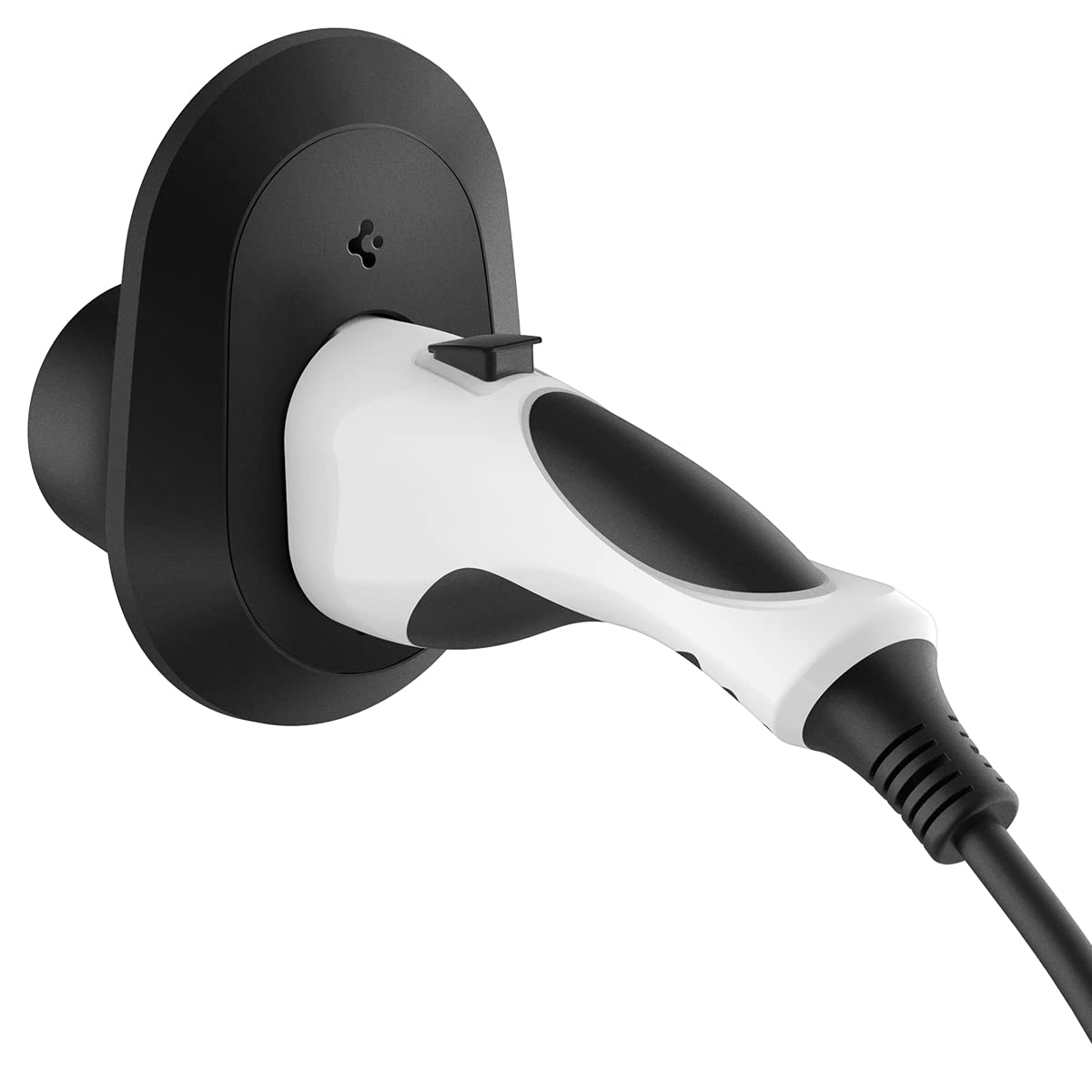 Spigen All-in-One EV Charger Cable Organizer Holder - J1772 & CCS Plug Compatible, Wall Mount Accessory for Level 2 Charging Stations | Perfect for Home Garage & Public Parking Cable Management
