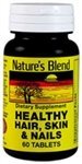 Nature's Blend Healthy Hair, Skin & Nails Supplement Tablets - 60 Count | Biotin & Collagen Formula for Stronger Nails, Glowing Skin & Thicker Hair | Perfect for Daily Beauty Routine & Wellness Support