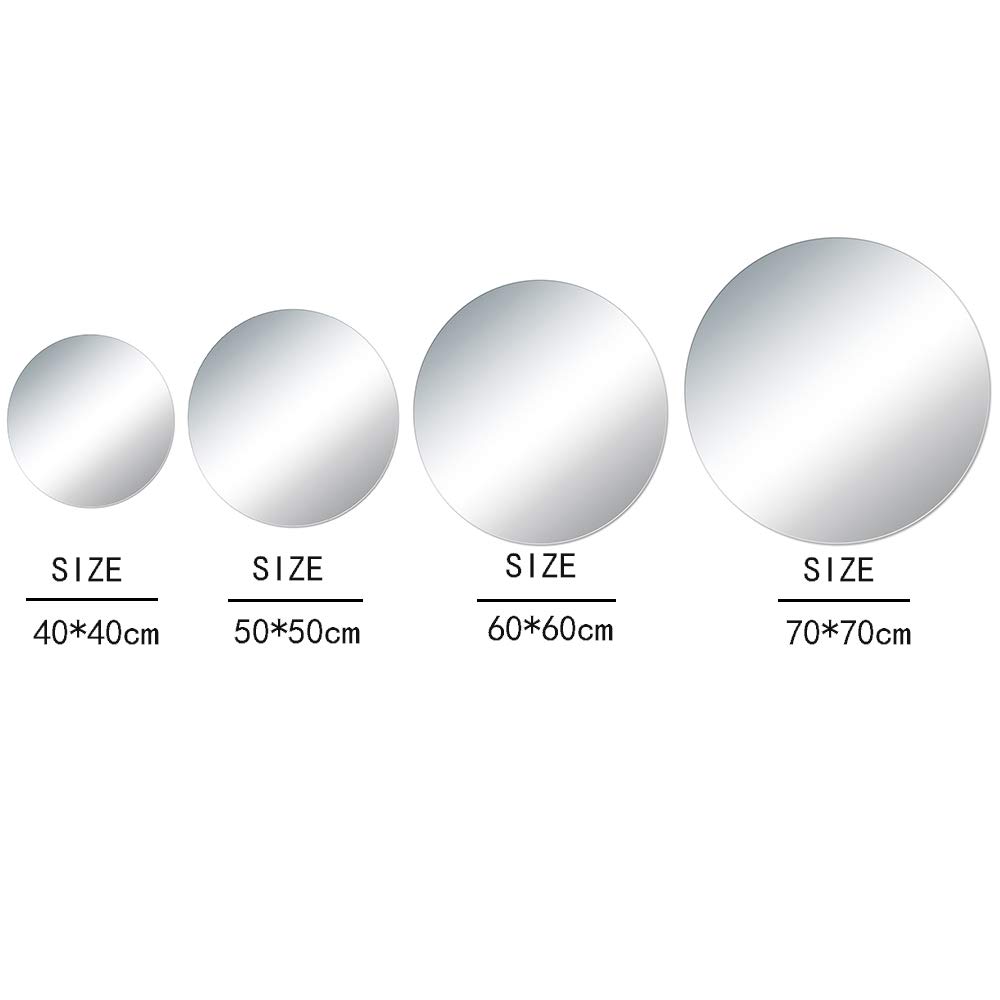 Round Wall Mirror for Bathroom & Bedroom - HD Frameless Vanity Makeup Mirror - Perfect for Living Room, Hallway & Home Decor