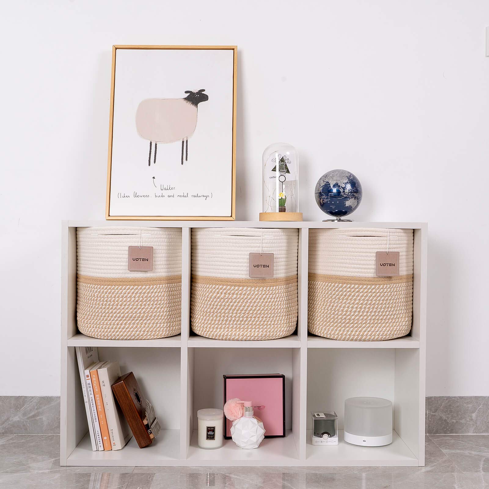 Voten 3-Pack Woven Cotton Storage Baskets - 11x11