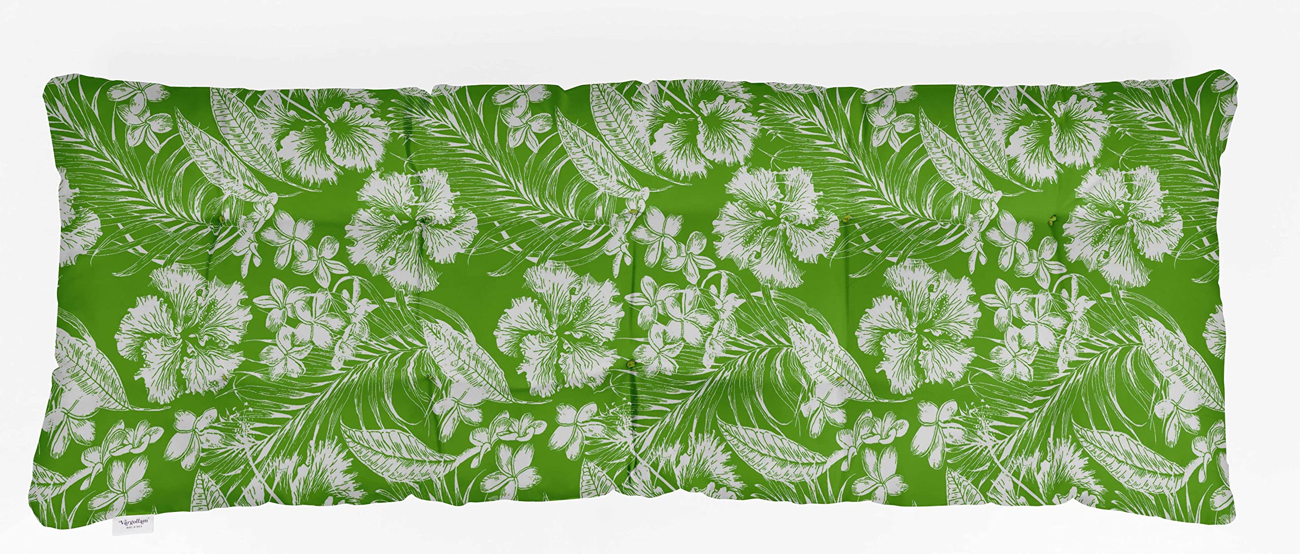 Printed Water-Resistant Outdoor Bench Cushion - Durable Garden & Patio Furniture for Lounging - Perfect for Front Porch, Backyard & Poolside Seating - Pear Green
