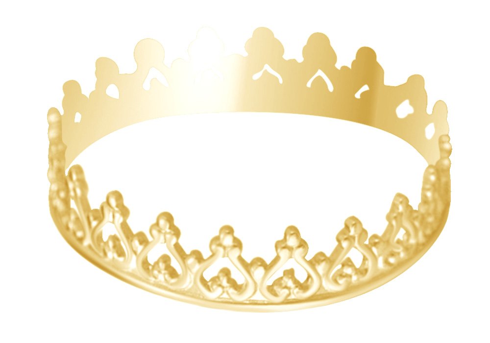 10K Solid Gold AFFY Queen Hearts Stackable Ring - Elegant Layering Jewelry for Women, Perfect for Valentine's Day, Anniversary & Everyday Wear