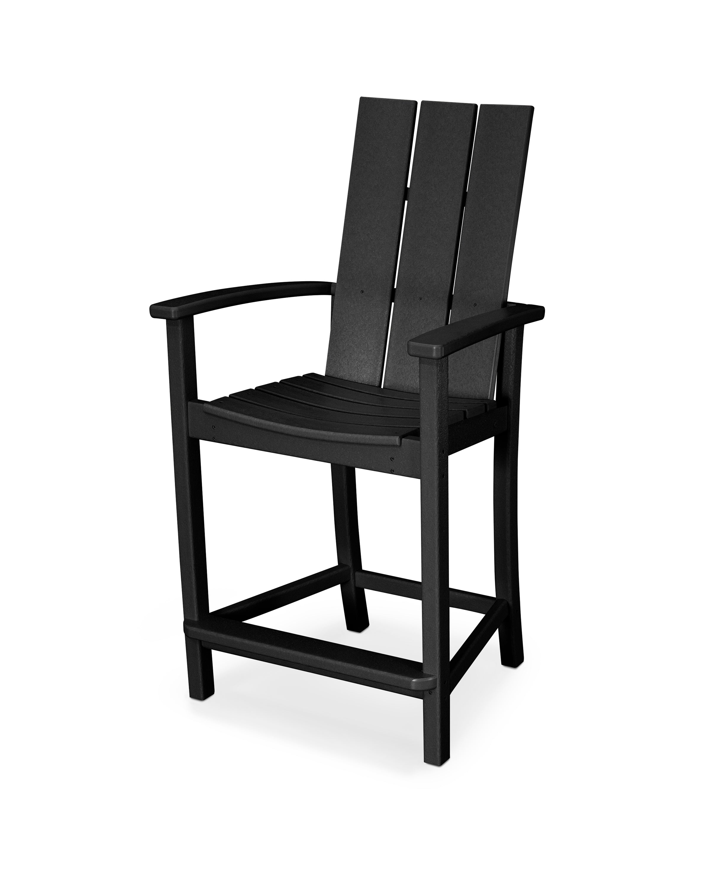 POLYWOOD Modern Adirondack Counter Height Chair - Durable Outdoor Bar Stool for Patio, Deck, Poolside & Garden - Weather-Resistant Poly Lumber Furniture