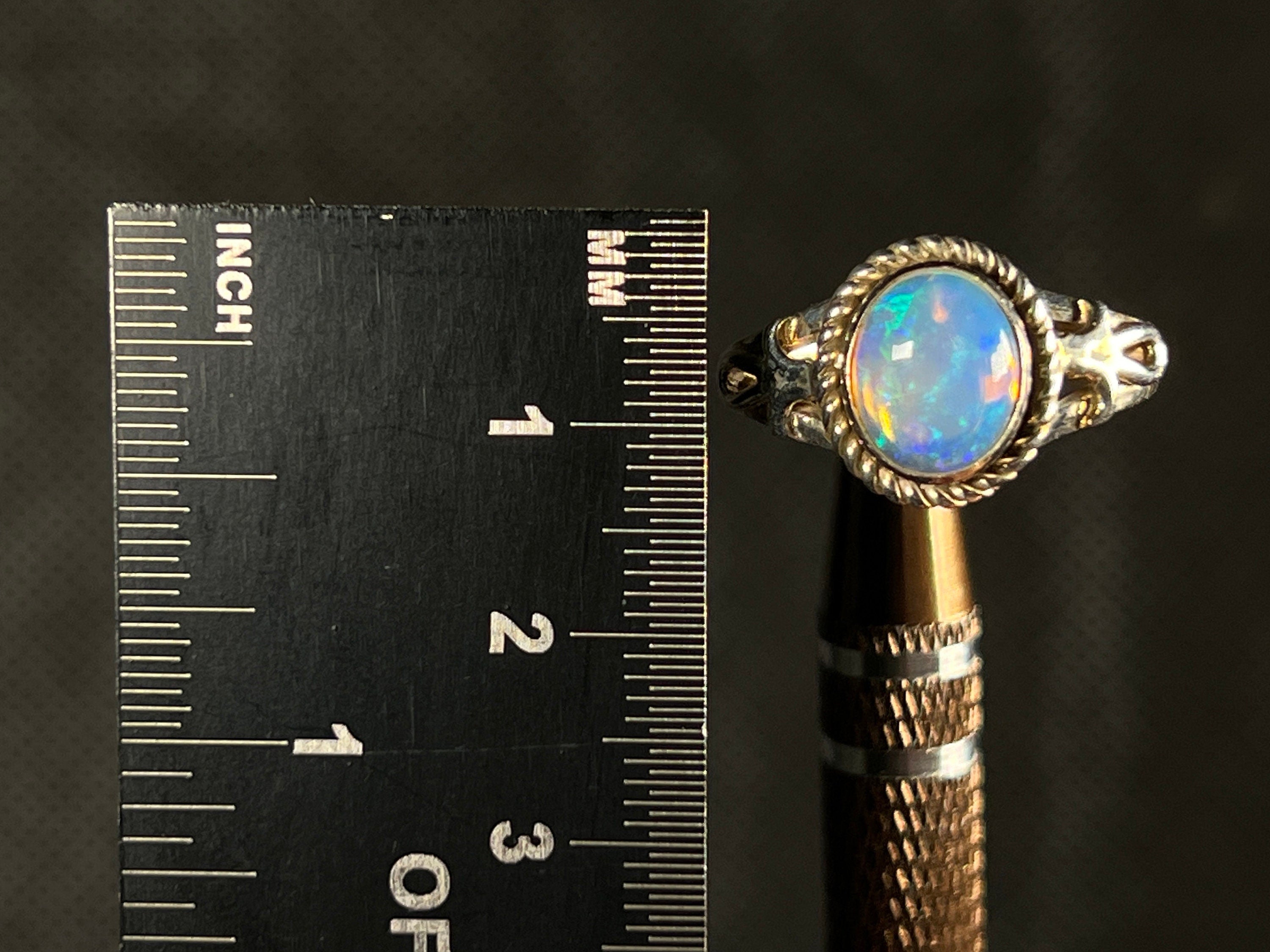 Ethiopian Welo Opal Ring for Women – Sterling Silver Size 9.5 | Bridal Jewelry, Engagement Gift, Anniversary Present | Elegant Handmade Gemstone Ring for Weddings & Special Occasions