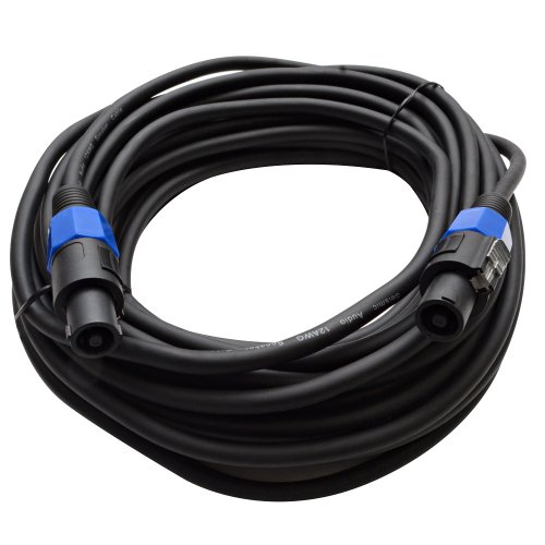 Seismic Audio TW12S50 50ft Speakon to Speakon PA DJ Speaker Cable - 12 Gauge 2-Conductor Heavy Duty Audio Cable for Live Sound, Stage Performances & Professional DJ Equipment