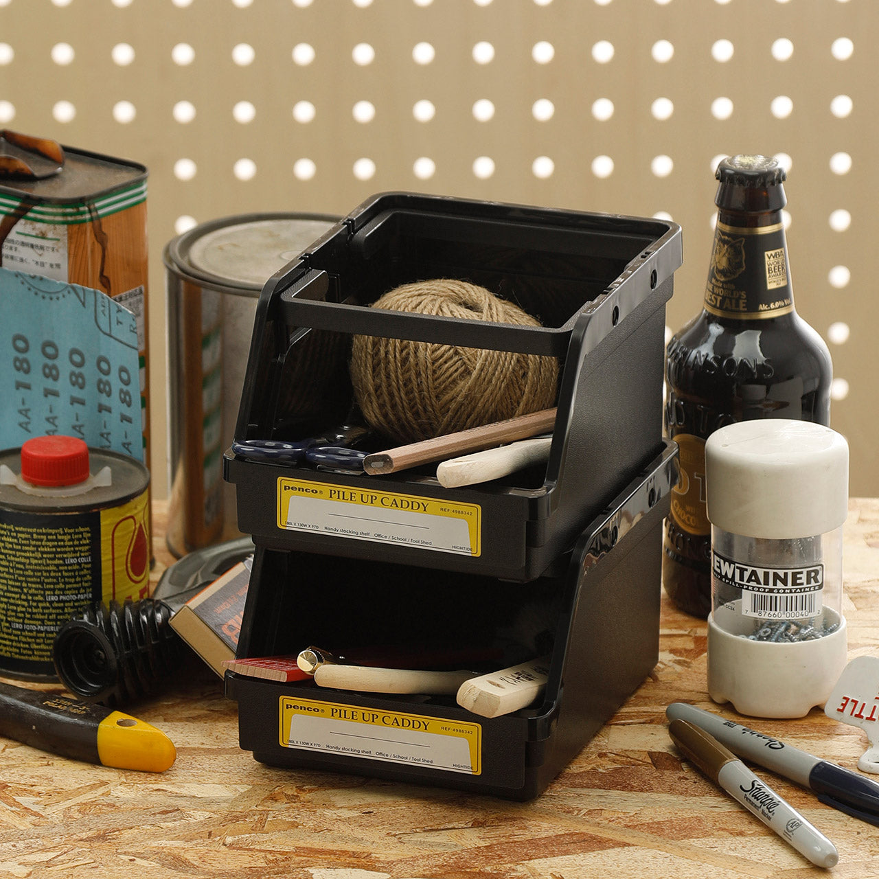 Penco Pile Up Caddy - Stackable Storage Organizer for Office, School, and Home Use - Perfect for Pens, Pencils, Markers, and Art Supplies