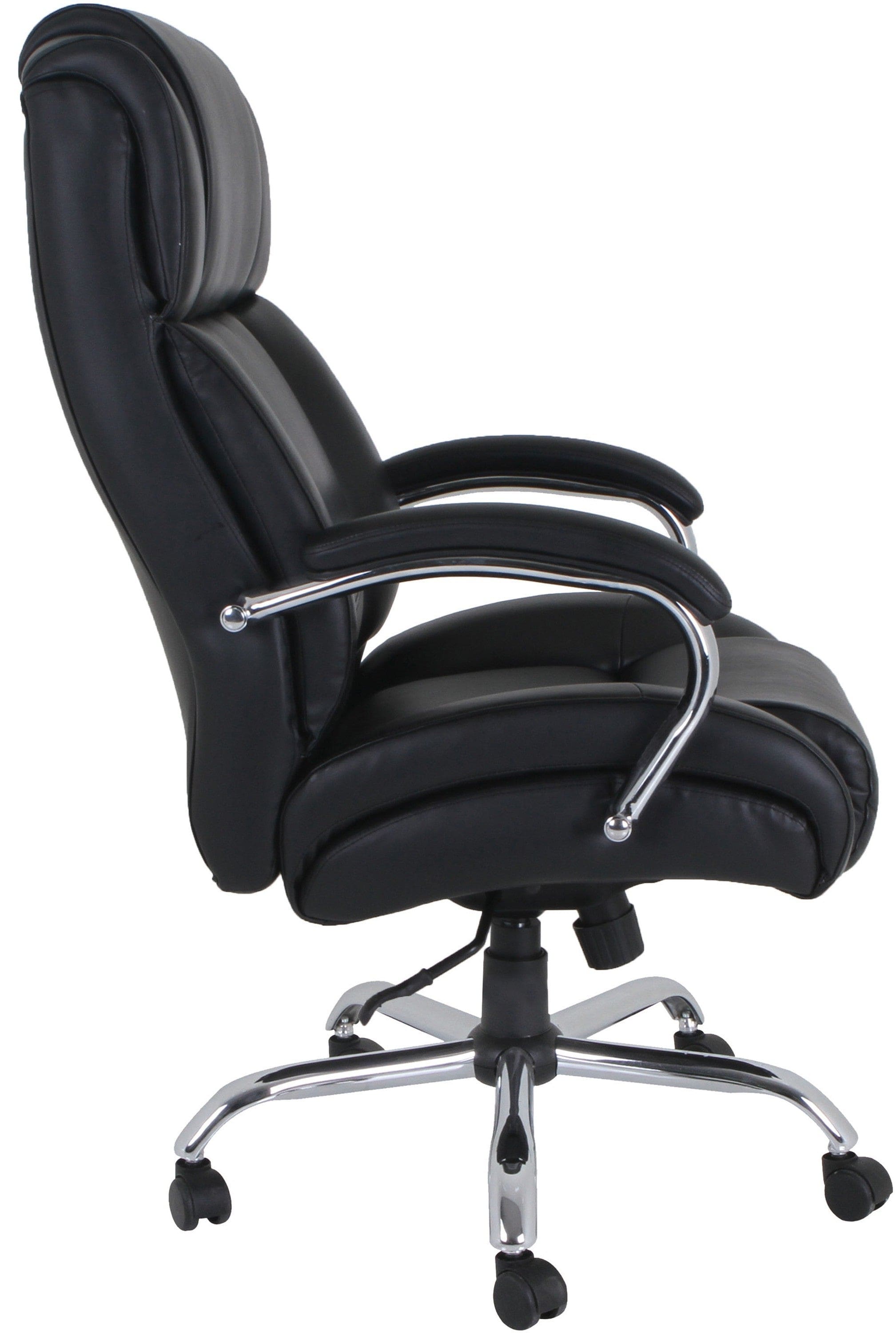 Lorell Big and Tall Leather Office Chair - 500 Lb Weight Capacity, High Back Executive Chair with Adjustable Height & Lumbar Support [LLR99845] - Perfect for Home Office, Gaming, and Conference Rooms