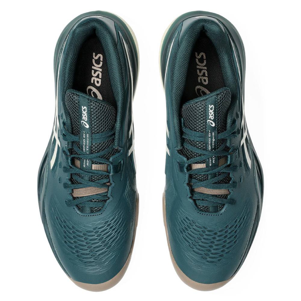 ASICS Gel Resolution X Men's Tennis Shoes - Lightweight Performance Court Shoes for Hard Courts (Saxon Green/Birch) | Ideal for Competitive Tennis Matches & Training Sessions