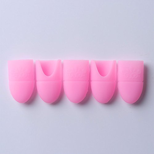 5Pcs Silicone UV Gel Polish Remover Wraps Kit - Soak Off Cap Clips for Manicure (Pink, White, Black) | DIY Nail Art Salon Tools for Professional & Home Use | Perfect for Gel Nail Polish Removal & Nail Care