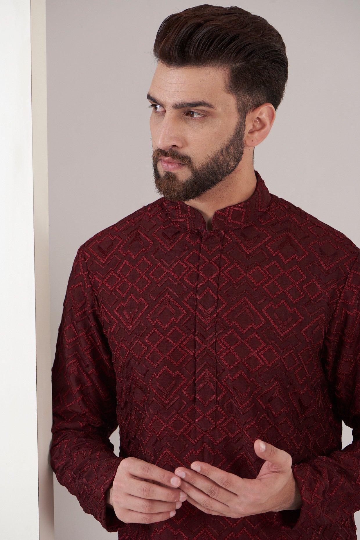 Elegant Maroon Chikankari Kurta for Women | Hand-Embroidered Cotton Tunic | Boho Ethnic Wear for Parties, Weddings & Festive Occasions