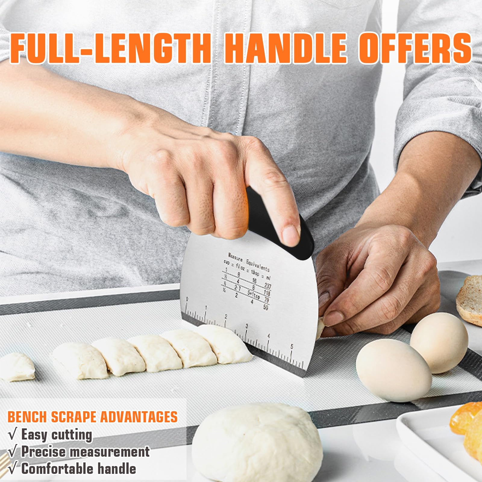 10PCS Stainless Steel Biscuit Cutter Set - Pastry Blender, Dough Cutter, 5 Cookie Cutters & 3 Baking Tools (Flour Sifter, Mesh Strainer, Non-Slip Mat) - Perfect for Homemade Cookies, Donuts & Pastry Baking