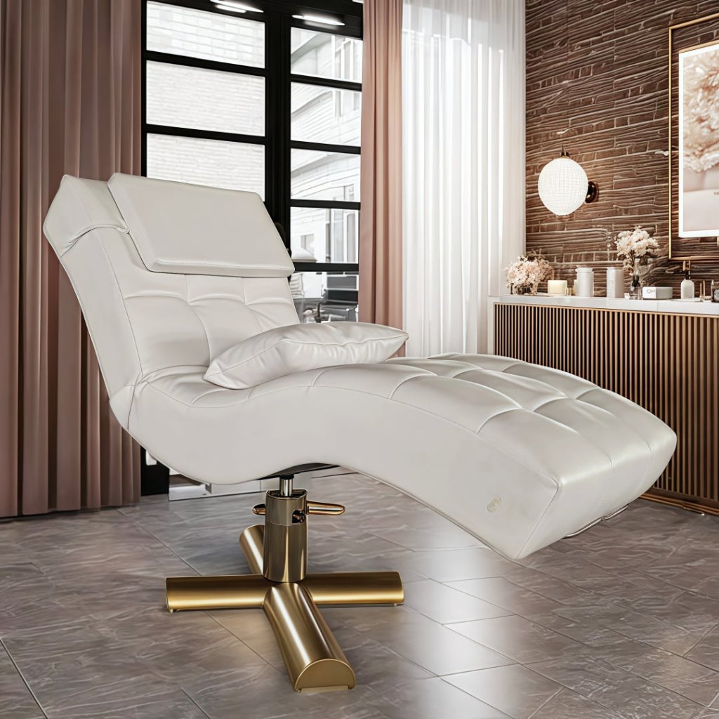 Premium Gold Hydraulic Luxury Eyelash Extension Bed - S-Shaped Ergonomic Design for Professional Lash Artists | Perfect for Salon, Spa & Home Use