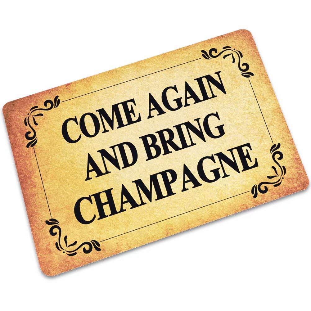 YQ Park Champagne Welcome Doormat 23.6x35.4 Inch - Indoor/Outdoor Non-Slip Entryway Rug for Home, Porch & Office - Perfect for Front Door, Patio & High Traffic Areas
