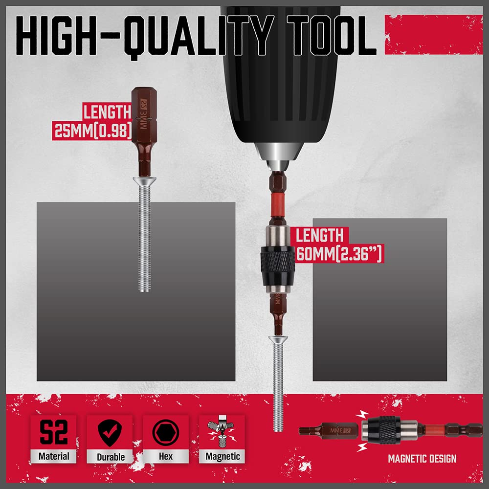 25-Piece Hex Bit Set - Premium Allen Key Drill Bit Set with Strong Magnetic Tips, Durable SAE & Metric Hex Wrench Drill Bits for Quick Change Bit Holder | Perfect for DIY Projects, Furniture Assembly, and Automotive Repairs