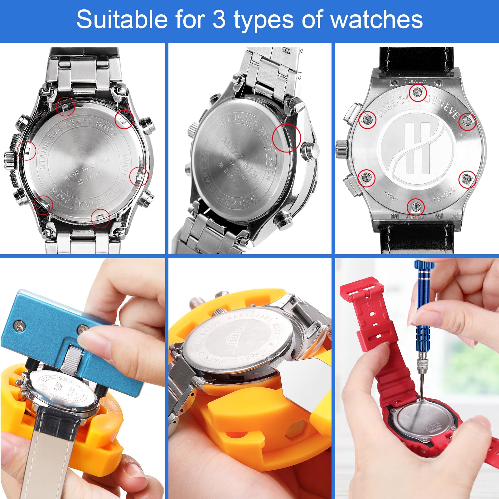 JOREST Professional Watch Repair Kit - Watch Battery Replacement, Link Removal & Resizing Tool Set with Opener, Screwdrivers, Wrench Back Remover & Spring Bar Tools | Perfect for DIY Watch Repair, Maintenance & Cleaning at Home