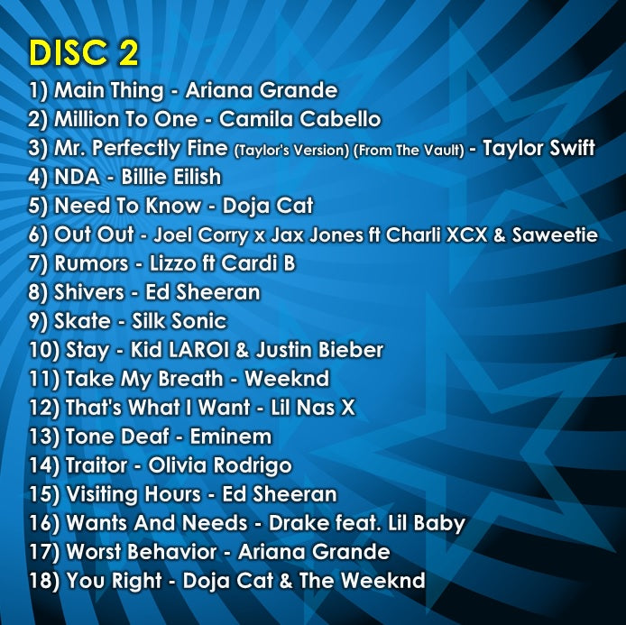 Mr Entertainer Karaoke Chart Hits Update Autumn 2021 - Latest Popular Songs for Home Parties & Entertainment