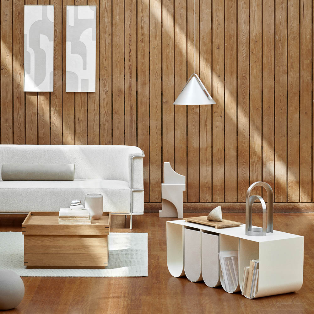 KRISTINA DAM STUDIO Modern Curved Bench in Beige - Stylish and Comfortable Seating for Living Room, Bedroom, or Entryway