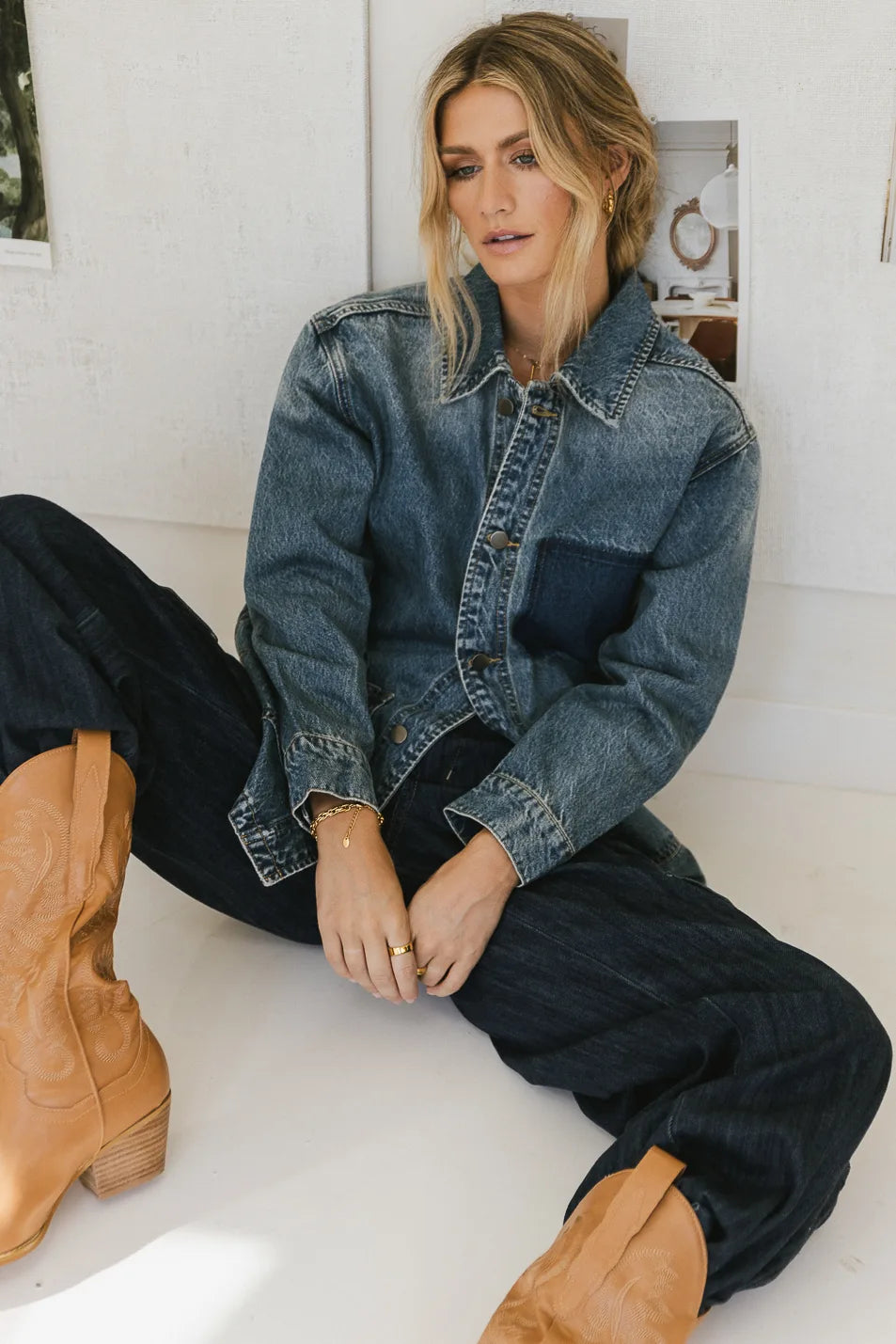 Isabel Denim Jacket for Women - Vintage Distressed Denim Jacket with Button Front & Classic Fit - Perfect for Casual Outfits, Layering, and Fall Fashion