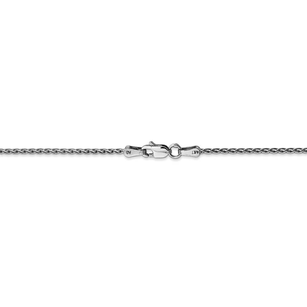 The Black Bow 1.5mm 14k White Gold Solid Parisian Wheat Chain Anklet for Elegant Everyday Wear and Special Occasions