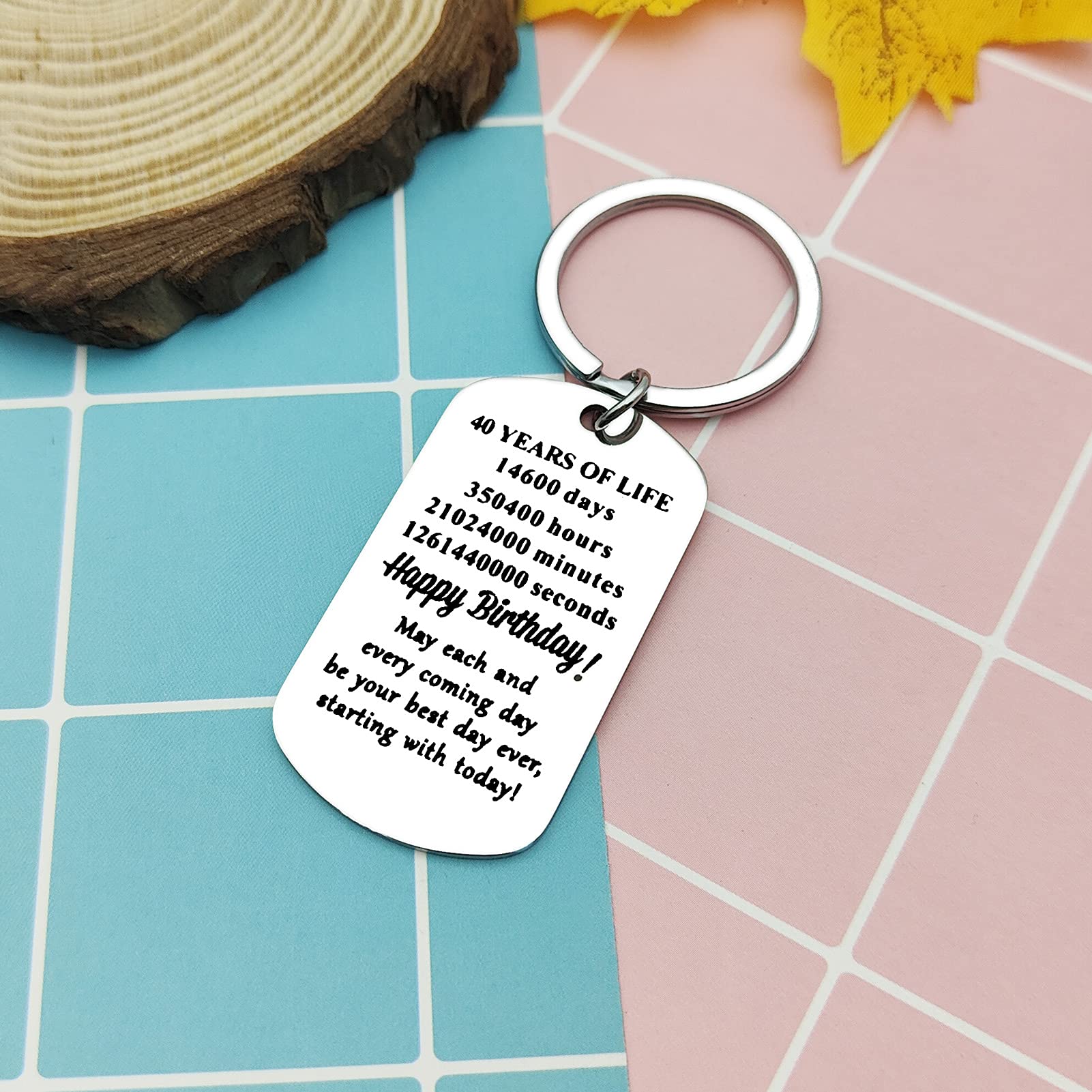 40th Birthday Keychain for Women & Men - Personalized Keepsake Gift for Him, Her, Mom, Dad, Daughter, Son & Best Friend | Thoughtful Birthday Jewelry Present for 40 Year Olds | Perfect for Celebrations, Anniversaries & Special Occasions