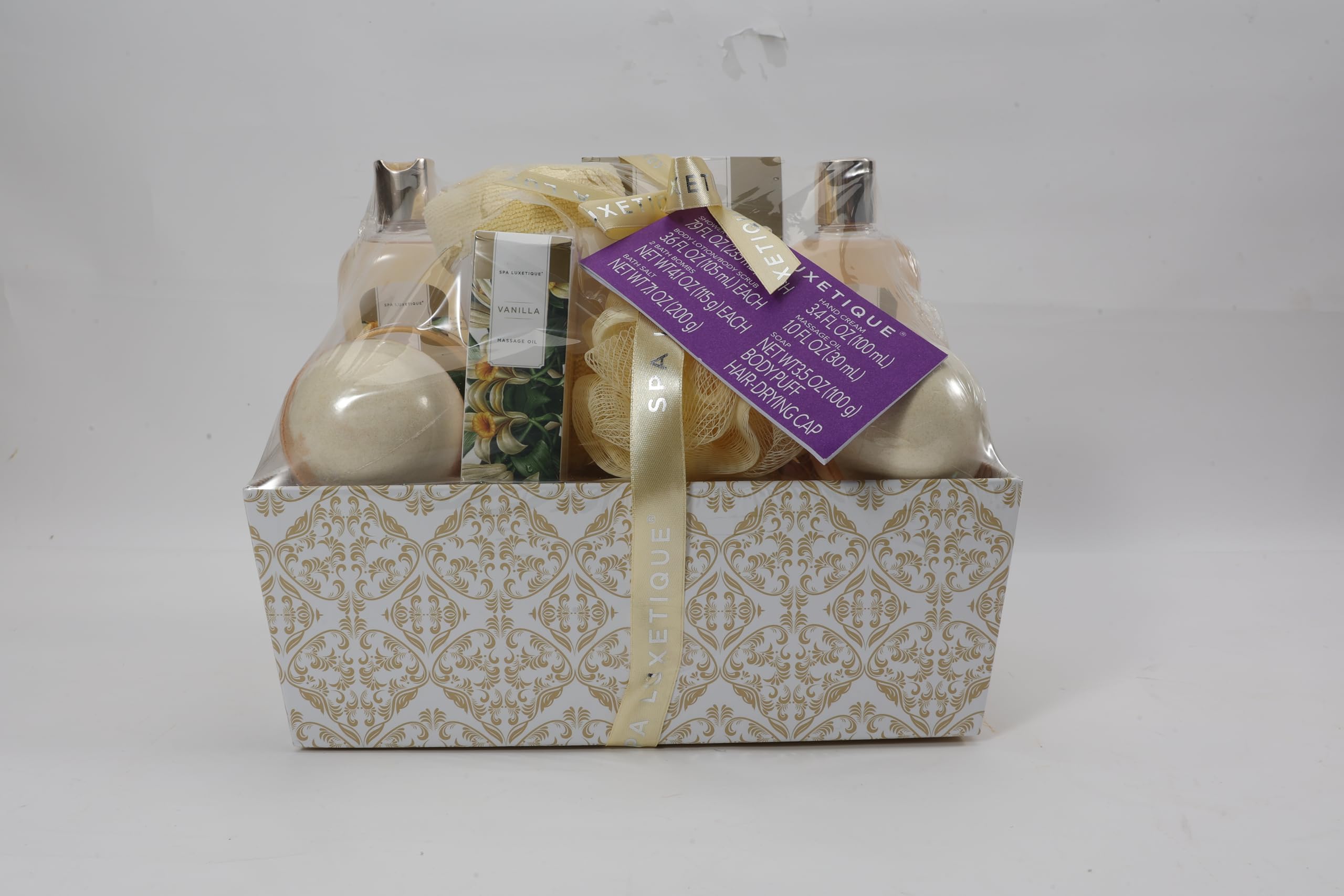 Luxury Spa Gift Basket for Women - 12pc Vanilla Bath & Body Set, Birthday & Self Care Gifts, Spa Kit with Essential Oils - Perfect for Relaxation, Mother's Day & Holiday Gifting