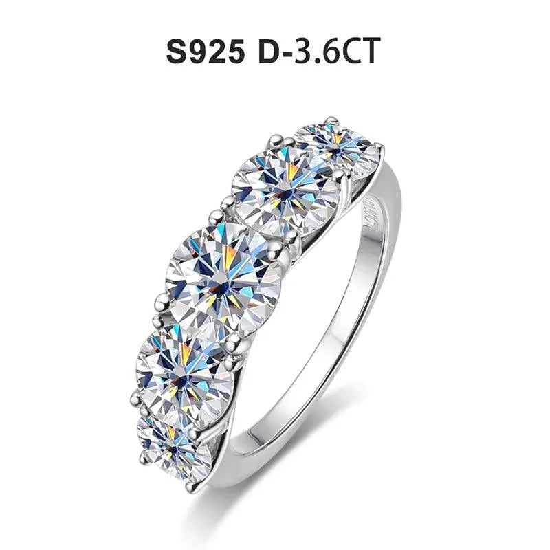 KNOBSPIN 3.6CT D Color Moissanite Engagement Ring for Women - 925 Sterling Silver Wedding Band with Sparkling Diamonds & Certification (Ideal for Proposals, Anniversaries, and Special Occasions)
