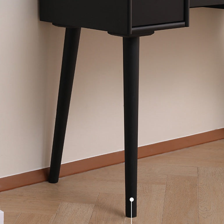 ISABEL TOKYO Japanese Scandinavian Dresser Vanity Table with Mirror - Walnut, Black, White & Gray Colors - Perfect for Bedroom, Dressing Room & Makeup Studio