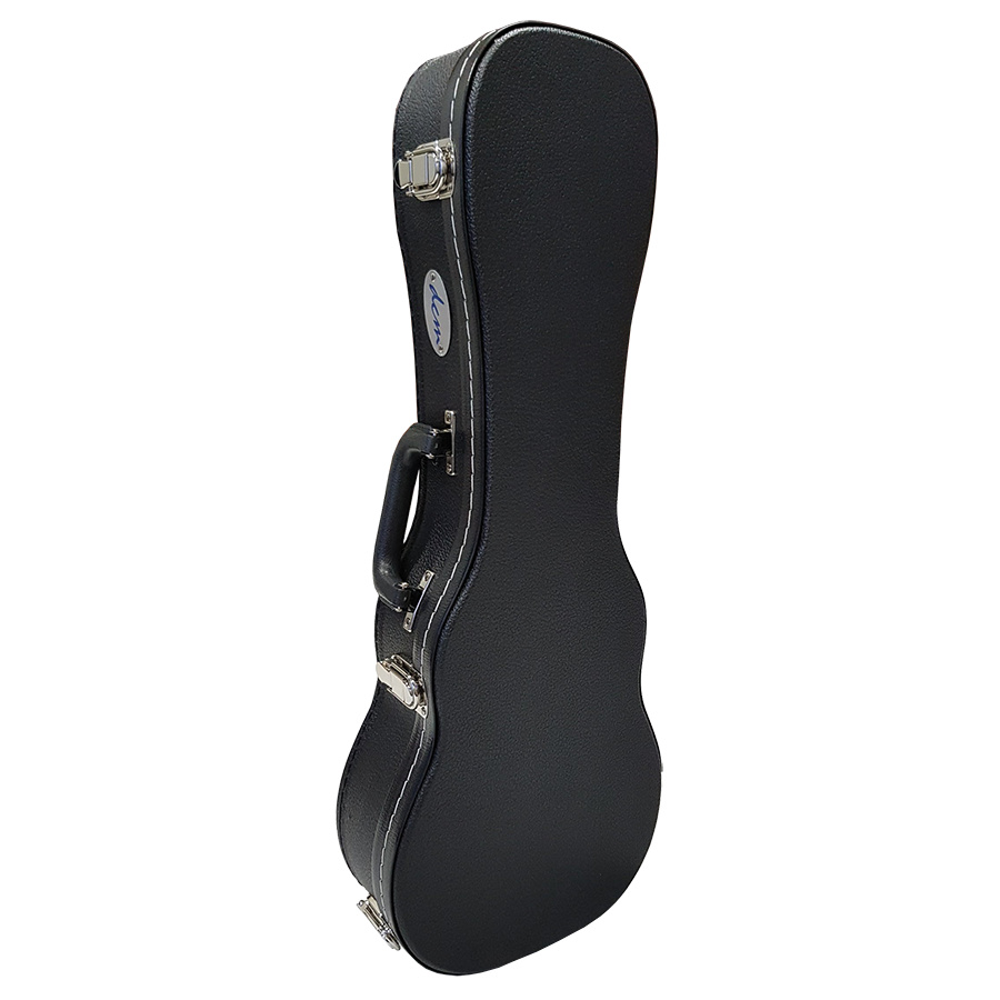 DCM BKW S Soprano Ukulele with Wooden Case - Black | Portable Travel Uke for Beginners, Kids & Outdoor Performances